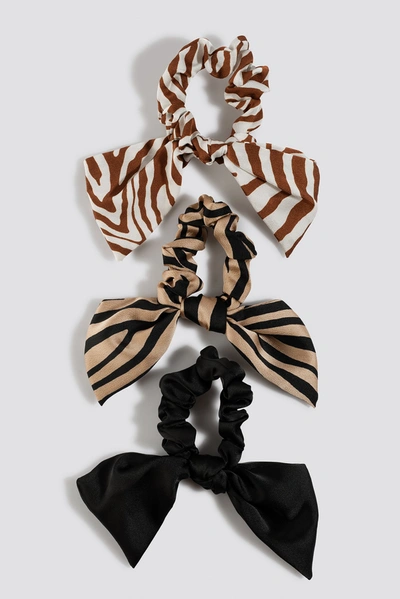 Na-kd Zebra Pattern Scrunchie Set - Multicolor In Mixed