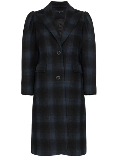 Blindness Single-breasted Check Wool Coat In Black