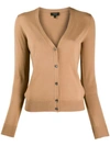 Theory V Neck Cardigan In Neutrals