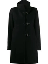 Fay Funnel Neck Midi Coat In Black
