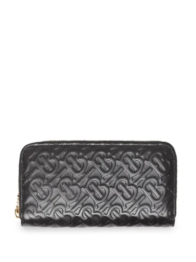 Burberry Ellerby All-over Logo Leather Wallet In Black