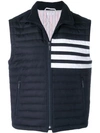 Thom Browne 4-bar Down Quilted Vest In Blue