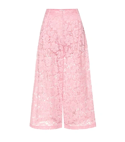 Valentino Lace Culottes In Pink