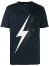 Neil Barrett Lightning Bolt T-shirt In Blue