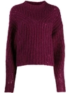 Isabel Marant Knitted Mohair Blend Jumper In Purple