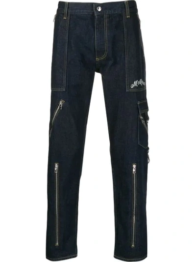 Alexander Mcqueen Zipped Pocket Jeans In Blue