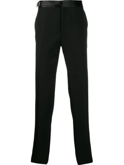 Alexander Mcqueen Harness Strap Tailored Trousers In Black