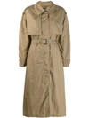 Isabel Marant Oversized Trench Coat In Green