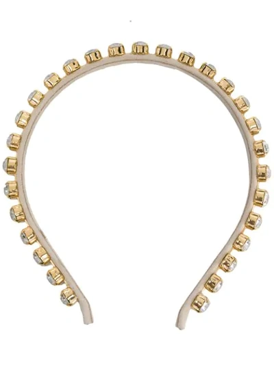 Ca&lou Clotilde Crystal Embellished Hair Band In Gold