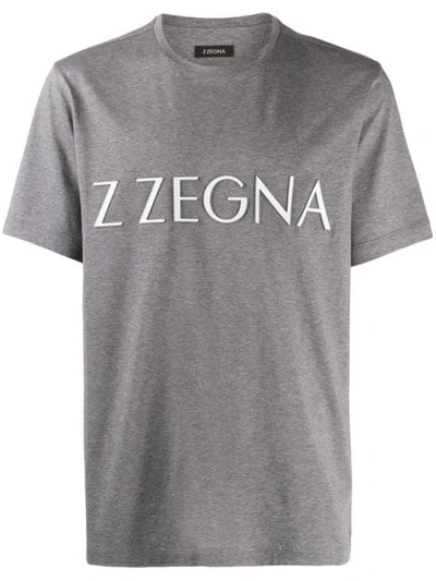 Z Zegna Logo T-shirt In Grey