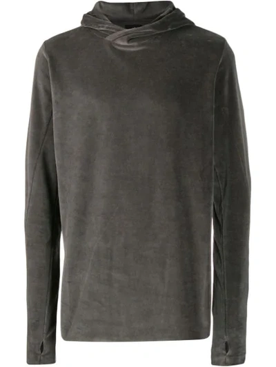 Thom Krom Velvet Hoody In Grey