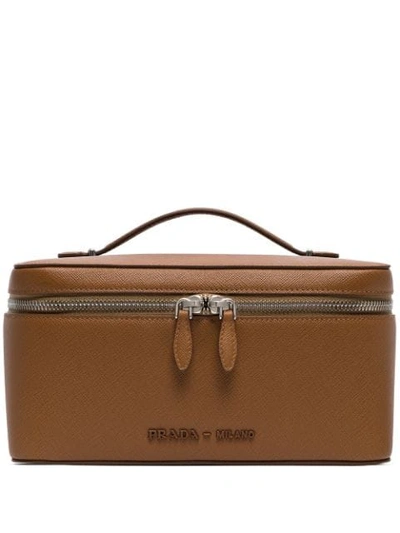 Prada Brown Leather Mini Travel Case