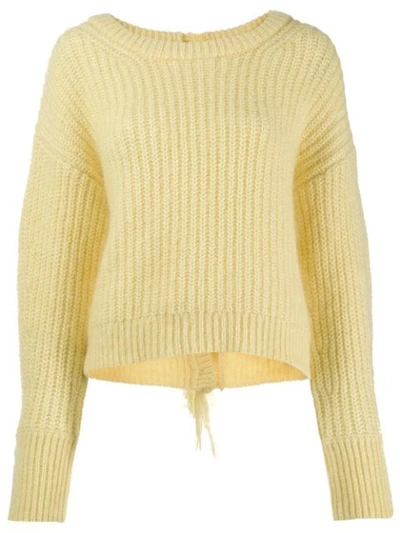 Kenzo Scoop Neck Knitted Jumper In Yellow
