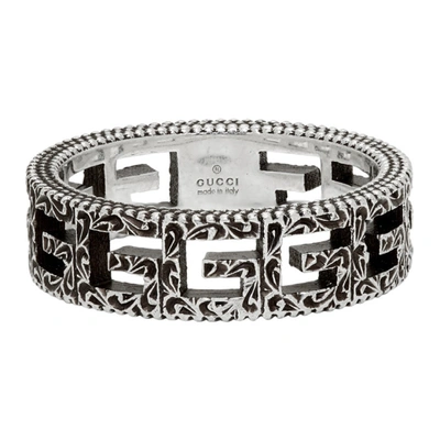 Gucci Silver Square G Motif Ring | ModeSens