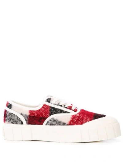 Good News Low Top Check Sneakers In Red
