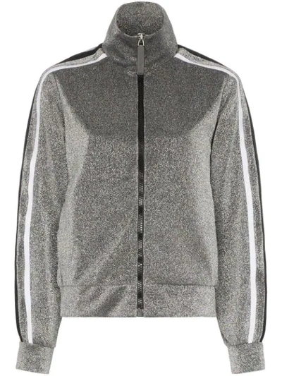 No Ka'oi Sparkle Stripe-trimmed Track Top In Metallic