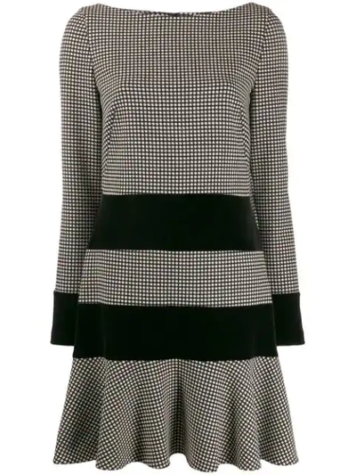 Talbot Runhof Contrast Short Dress In Black