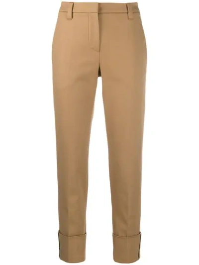 Brunello Cucinelli Straight Trousers In Neutrals