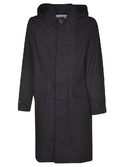 Ami Alexandre Mattiussi Hooded Raincoat In Black