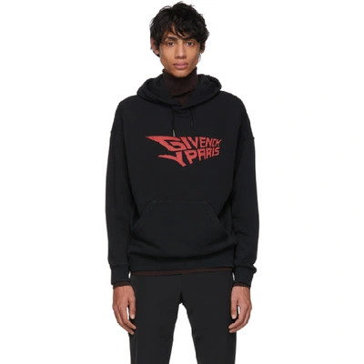 Givenchy Front And Back Printed Hoodie In Nero