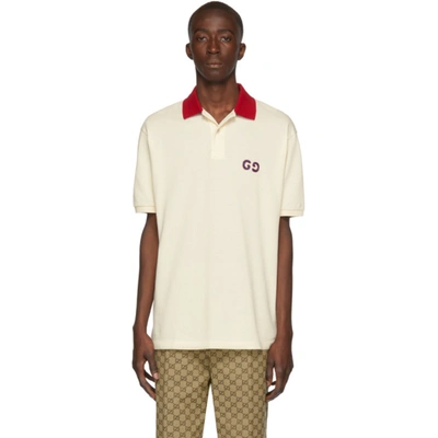 Gucci Embroidered Stretch Cotton Piqué Polo In White