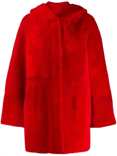 Drome Reversible Faux Fur Coat In 4251 Rossa