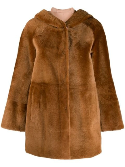 Drome Reversible Faux Fur Coat In Brown