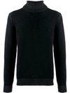 Roberto Collina Ribbed Roll Neck Sweater In Black