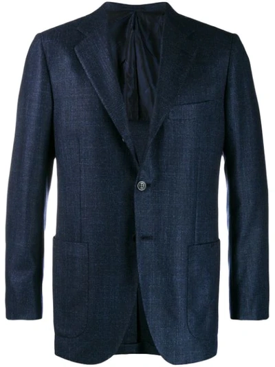 Kiton Woven Jacket In Blue