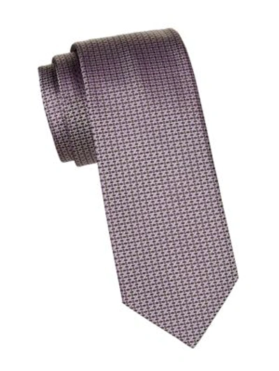 Brioni Men's Basketwoven Print Silk Tie In Roseate