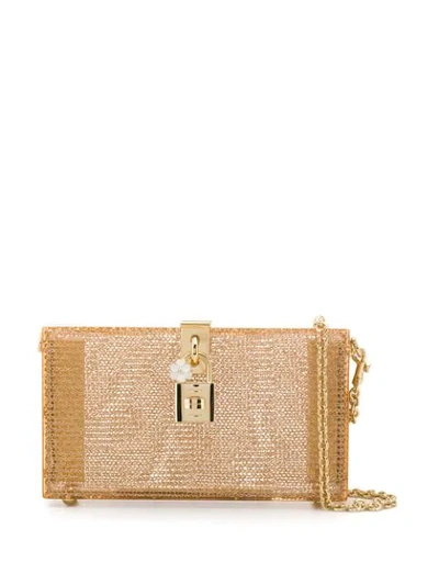 Dolce & Gabbana Chain Clutch Bag In Gold