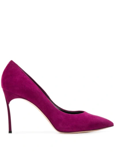 Casadei Sude Pumps With Blade Heel In Cherry Passion