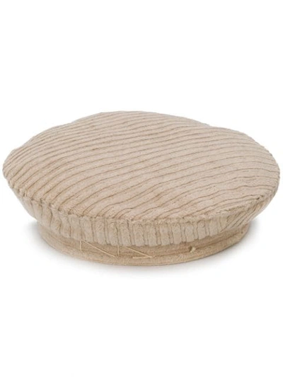 Ruslan Baginskiy Ribbed Beret In Neutrals