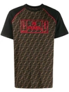 Fendi Brown Cotton T Shirt With Red Logo