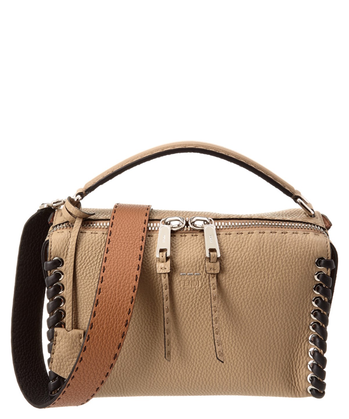Fendi Lei Selleria Leather Boston Bag' In Beige | ModeSens