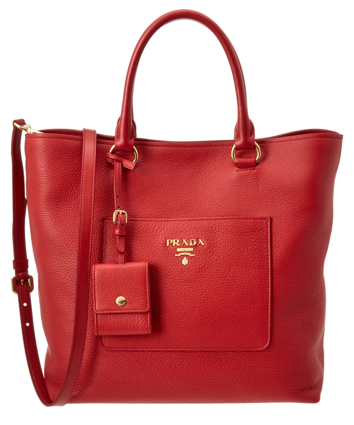 Prada Calf Leather Double Handle Tote' In Red | ModeSens