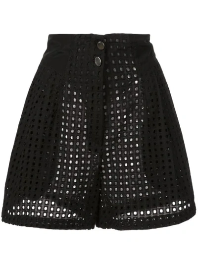 Fleur Du Mal Sheer High-waisted Shorts In Black