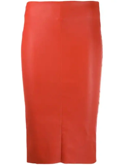 Drome High-rise Pencil Skirt In Orange