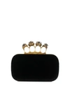 Alexander Mcqueen Spider Jewelled Four Ring Box Clutch In Black