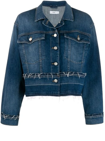 Closed Frayed Details Denim Jacket In Blue