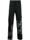 Comme Des Garçons Homme Deux Patchwork Straight-leg Trousers In Black