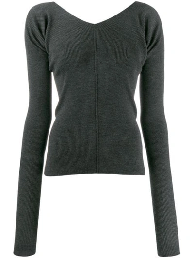 Mrz Ribbed Knit Jumper In Grey