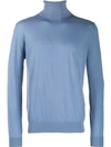 Prada Roll Neck Jumper In Blue