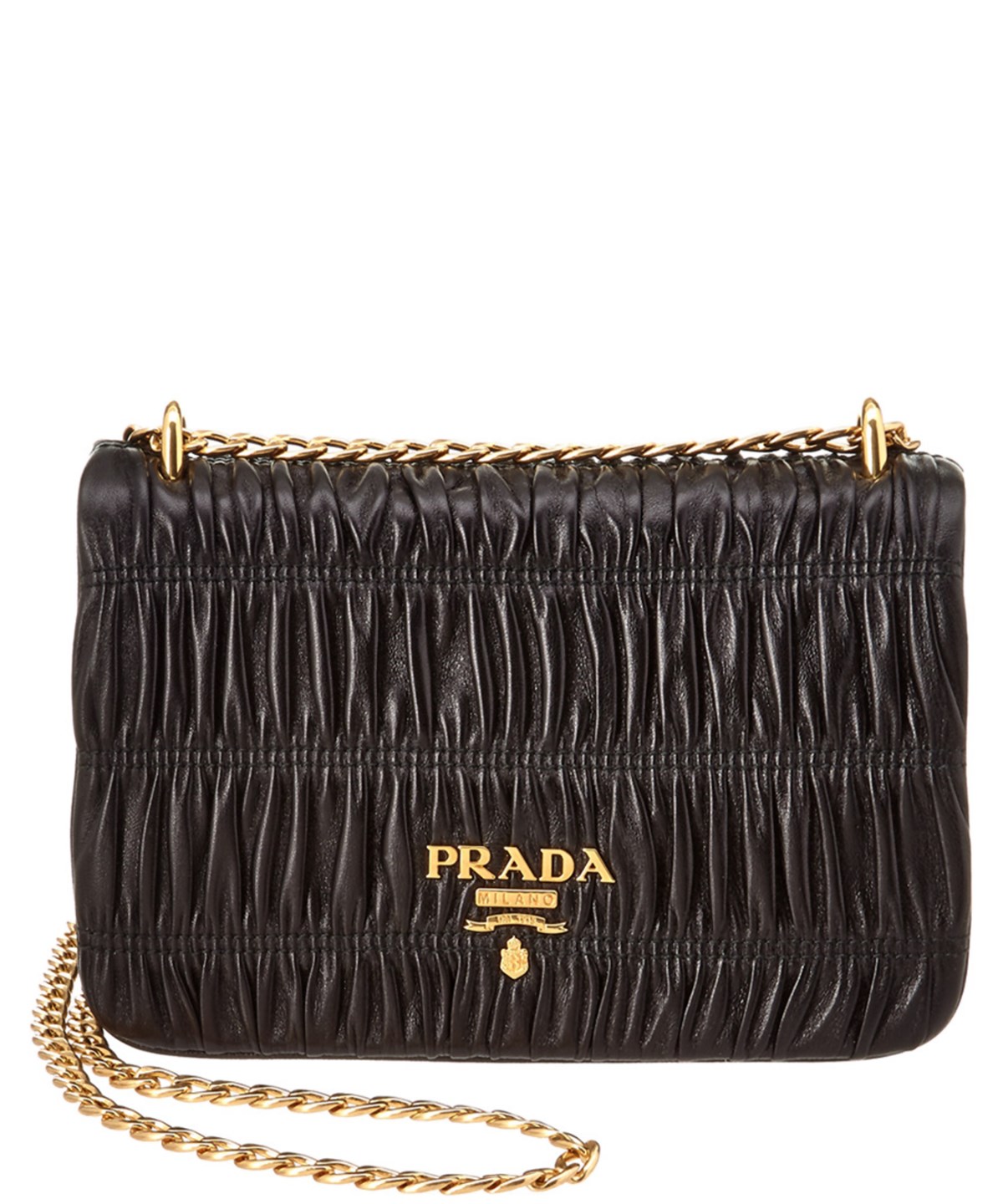 Prada Gaufre Nappa Leather Shoulder Bag' In Black ModeSens
