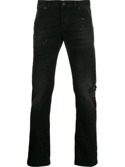 Dondup Mius Distressed Slim Fit Jeans In Black
