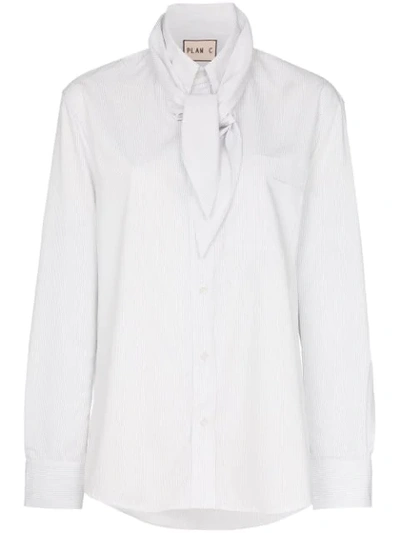 Plan C Scarf Detail Shirt In White