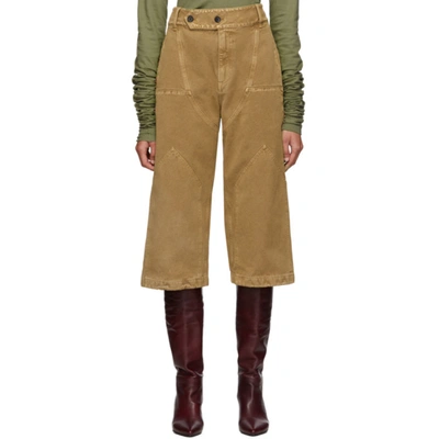 Lanvin Tan Panelled Jeans In 66 Camel