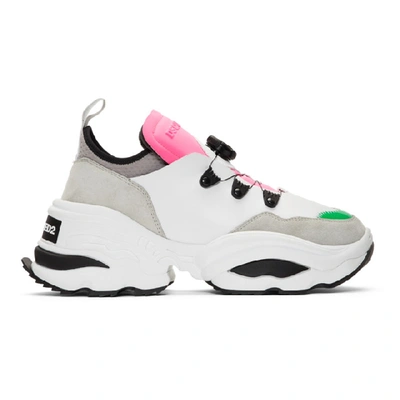 Dsquared2 Ssense Exclusive Off-white The Rolling Giant Sneakers In White/fuchsia