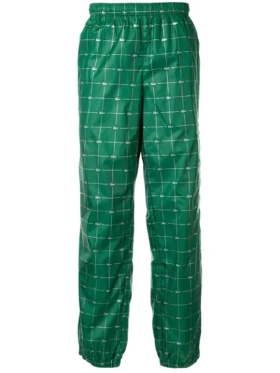 Supreme X Lacoste Reflective Grid Track Trousers In Green | ModeSens 