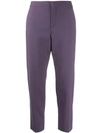 Chloé Straight Cropped Trousers In 575 Shadow Purple